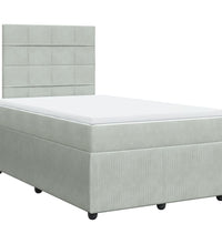 Boxspringbett mit Matratze Hellgrau 120x190 cm Samt