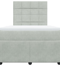 Boxspringbett mit Matratze Hellgrau 120x190 cm Samt