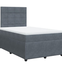 Boxspringbett mit Matratze Dunkelgrau 120x190 cm Samt