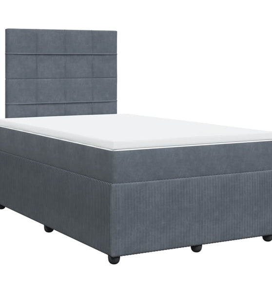 Boxspringbett mit Matratze Dunkelgrau 120x190 cm Samt