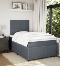 Boxspringbett mit Matratze Dunkelgrau 120x190 cm Samt