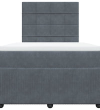 Boxspringbett mit Matratze Dunkelgrau 120x190 cm Samt