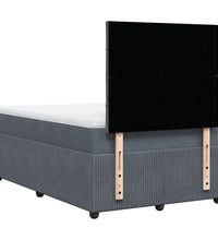Boxspringbett mit Matratze Dunkelgrau 120x190 cm Samt