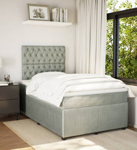 Boxspringbett mit Matratze Hellgrau 120x190 cm Samt