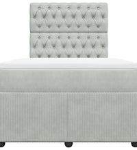 Boxspringbett mit Matratze Hellgrau 120x190 cm Samt