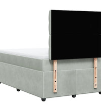 Boxspringbett mit Matratze Hellgrau 120x190 cm Samt