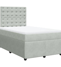 Boxspringbett mit Matratze Hellgrau 120x190 cm Samt