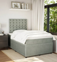 Boxspringbett mit Matratze Hellgrau 120x190 cm Samt