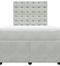 Boxspringbett mit Matratze Hellgrau 120x190 cm Samt