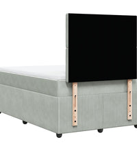 Boxspringbett mit Matratze Hellgrau 120x190 cm Samt