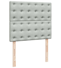 Boxspringbett mit Matratze Hellgrau 120x190 cm Samt