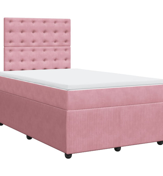 Boxspringbett mit Matratze Rosa 120x190 cm Samt
