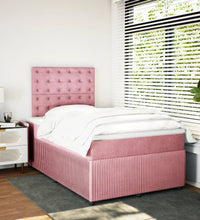 Boxspringbett mit Matratze Rosa 120x190 cm Samt