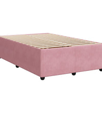 Boxspringbett mit Matratze Rosa 120x190 cm Samt