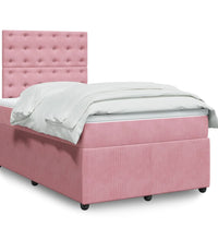 Boxspringbett mit Matratze Rosa 120x190 cm Samt