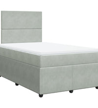 Boxspringbett mit Matratze Hellgrau 120x200 cm Samt