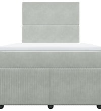 Boxspringbett mit Matratze Hellgrau 120x200 cm Samt