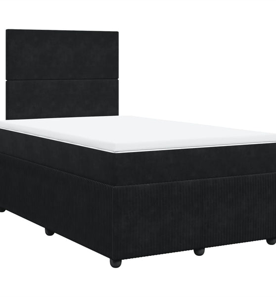 Boxspringbett mit Matratze Schwarz 120x200 cm Samt