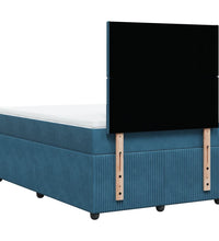 Boxspringbett mit Matratze Dunkelblau 120x200 cm Samt