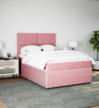 Boxspringbett mit Matratze Rosa 140x200 cm Samt