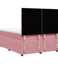 Boxspringbett mit Matratze Rosa 140x200 cm Samt