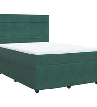 Boxspringbett mit Matratze Dunkelgrün 140x200 cm Samt