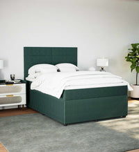 Boxspringbett mit Matratze Dunkelgrün 140x200 cm Samt