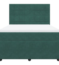 Boxspringbett mit Matratze Dunkelgrün 140x200 cm Samt