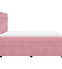 Boxspringbett mit Matratze Rosa 140x200 cm Samt