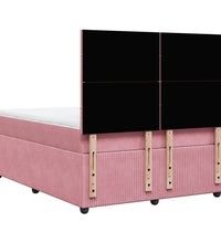 Boxspringbett mit Matratze Rosa 140x200 cm Samt
