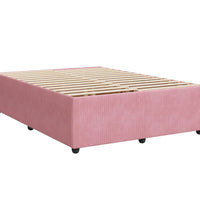 Boxspringbett mit Matratze Rosa 140x200 cm Samt