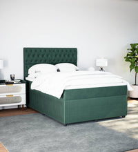 Boxspringbett mit Matratze Dunkelgrün 140x200 cm Samt