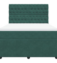Boxspringbett mit Matratze Dunkelgrün 140x200 cm Samt