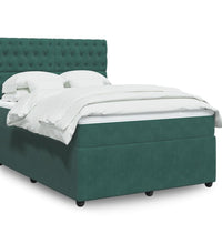 Boxspringbett mit Matratze Dunkelgrün 140x200 cm Samt