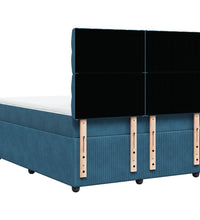 Boxspringbett mit Matratze Dunkelblau 140x200 cm Samt
