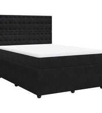 Boxspringbett mit Matratze Schwarz 140x200 cm Samt