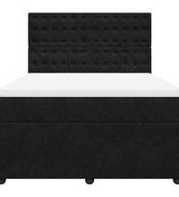 Boxspringbett mit Matratze Schwarz 140x200 cm Samt