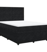 Boxspringbett mit Matratze Schwarz 160x200 cm Samt