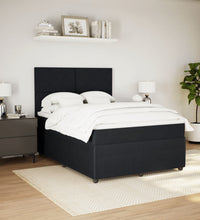 Boxspringbett mit Matratze Schwarz 160x200 cm Samt