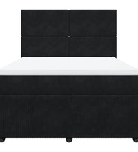 Boxspringbett mit Matratze Schwarz 160x200 cm Samt