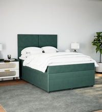 Boxspringbett mit Matratze Dunkelgrün 160x200 cm Samt