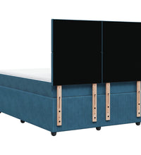 Boxspringbett mit Matratze Dunkelblau 160x200 cm Samt