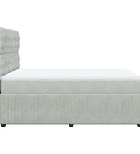 Boxspringbett mit Matratze Hellgrau 160x200 cm Samt