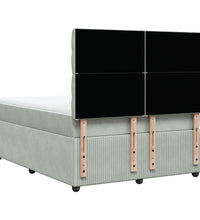 Boxspringbett mit Matratze Hellgrau 160x200 cm Samt