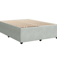 Boxspringbett mit Matratze Hellgrau 160x200 cm Samt