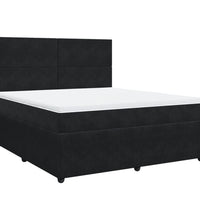 Boxspringbett mit Matratze Schwarz 180x200 cm Samt