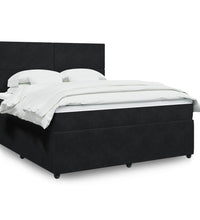 Boxspringbett mit Matratze Schwarz 180x200 cm Samt