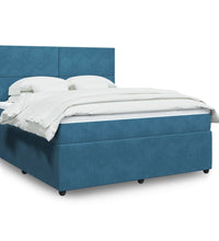 Boxspringbett mit Matratze Dunkelblau 180x200 cm Samt
