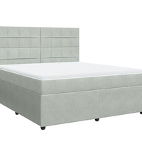 Boxspringbett mit Matratze Hellgrau 180x200 cm Samt