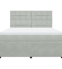 Boxspringbett mit Matratze Hellgrau 180x200 cm Samt